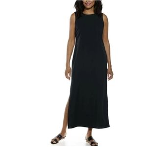 Coolibar d'Odorsay Sheath Dress Long Black Lightweight USPF 50 Size XS